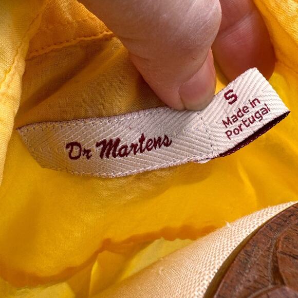 Dr. Martens Button Down Yellow Voile Sheer Shirt Women's Size Small - Picture 11 of 12